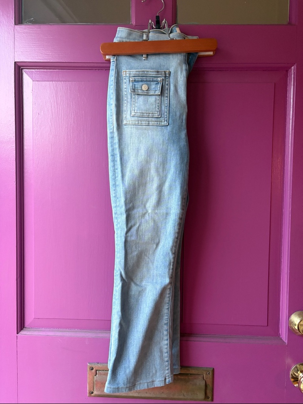 MOTHER Light Blue Ankle Crop Jeans
